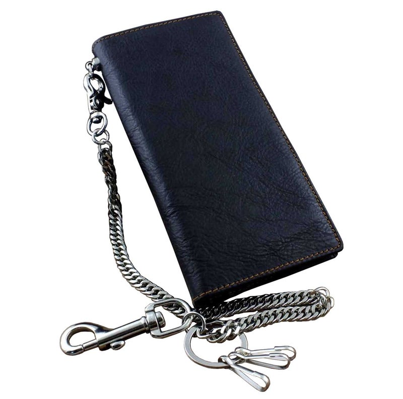 vogueteen Real Leather Mens Biker Card/Money Long Wallet Purse W/Jeans Key Chain - Image 1